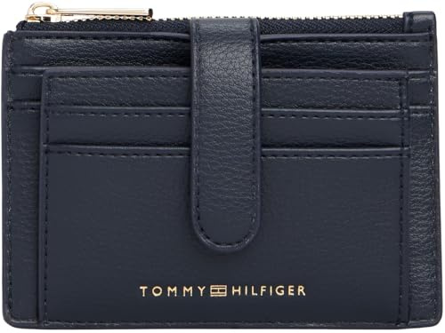 Tommy Hilfiger Donna Porta Carte Flag Holder con Scomparto Monete, Blu (Space Blue), Taglia Unica