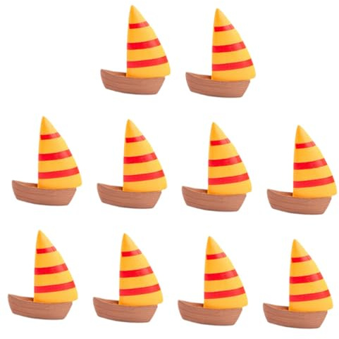 Toyvian 10 Stück Dekorative Miniatur Segelboot Figuren aus PVC Leicht und Einfach zu Platzieren für Osterdekoration und Szenengestaltung
