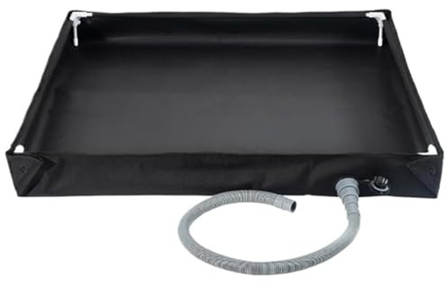 Outdoor Shower Pan,Portable Camping Shower Tray with Drain Pipe,Tent Bathing Tray Awning Base Portable Collapsible Shower Basin for Indoor, Beach and Caravan(Black)
