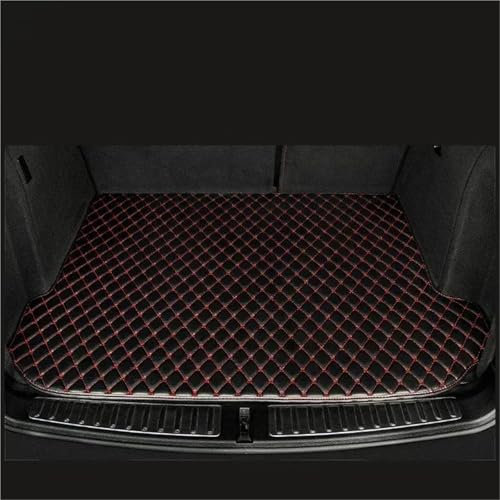JAYWIS Kofferraummatte Für VW Für Volkswagen Für Golf 7 2014-2020 Kofferraummatte Aus Leder, Wasserdicht, Vollständige Abdeckung des Kofferraums(ROT)