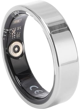 Plyisty Anello Intelligente per Donne Uomini, Anelli di Tracker di Fitness Sanitario, Controlli (Silver)