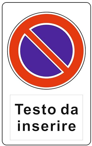 M-ITALY CARTELLO SEGNALETICO - DIVIETO DI SOSTA CON SCRITTA - Adesivo Extra Resistente, Pannello in Forex, Pannello In Alluminio (Plastica, 20x31 cm)