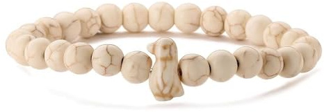 aninu Pulsera Pingüino 2.0 con App Seguimiento – Adopción Simbólica Pingüino Antártida, Piedra Natural Elástica Pulsera Amistad Pareja Distancia Buena Suerte Regalo Mujer Hombre Niños
