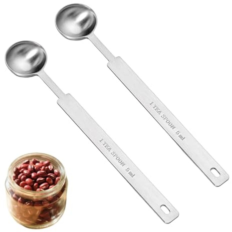 2Pcs Stainless Steel Measuring Spoons - 5mL (1 TSP | 5cc | 1/3 Tbsp) Precision Teaspoon for Cooking & Baking - Heavy-Duty Metal Kitchen Measuring Spoons Only