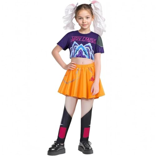 Delanhon Disfraz Mira para niños de anime Hunters, vestido para niñas, para el día mundial del libro, cosplay, carnaval, Halloween, púrpura, 110