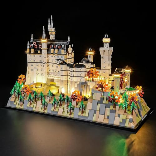 GEAMENT LED Licht-Set Kompatibel mit Lego Schloss Neuschwanstein Architecture 21063 Bausteine Modell (Modellsatz Nicht enthalten)
