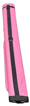 getuse Billard Queue Tasche Transportkoffer Aufbewahrungsbox PU Leder 4 Loch Design für 2 Queues Reisen Turniere- Rosa
