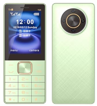 McMgc Unlocked 2.8 inch Seniors Mobile Phone 2G GSM,Big Button Mobile Phone, 3 SIM Cards support, Big Battery 1800mAh,USB Type C,Flashlight/FM Radio/MP3/Bluetooth (Green)