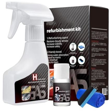 Quifor Headlight Restoration,Ogas Headlight Restoration Kit,Headlight Refurbishment Kit,Car Light Cleaner With Refurbishing Agent,Limpia Faros Delanteros De Carro For All Vehicle Types (1pc)
