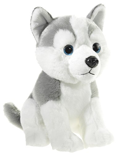 Heunec 278172 Plüschtier, Hund, 18 cm, Grau,weiß