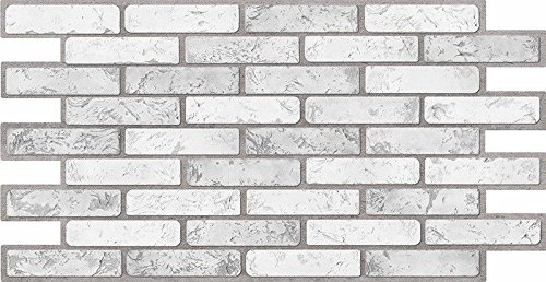 PVC Plastic Wall Panels 3D Decorative Tiles Cladding - Brick Light (Pack 10 pcs/4.6 sqm)