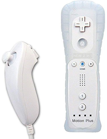 Beliefing Manette Wii et Nunchuck, télécommande Nintendo Wii et Nunchuck avec étui en silicone et dragonne pour Wii et Wii U