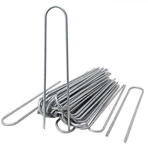 ToCi 50 x Bodenanker 200 x 25 mm – Verzinkte Erdanker aus 3,8 mm Stahldraht - U-Heringe zur Befestigung von Unkrautvlies, Folie, Schläuchen & Kabeln - Fixieranker für Harte Böden