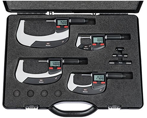 Mahr 4157115 Micromar 40 Ewri Digital-Mikrometer-Set, 0-100 mm Reichweite