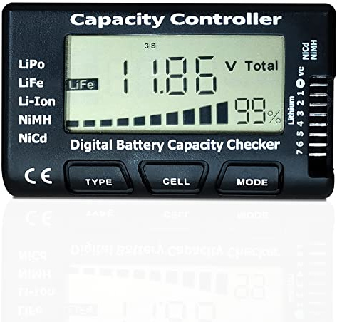 SUPULSE lipo Battery Checker Battery Tester Controller Tester Voltage Tester for LiPo/Life/Li-ion/NiCd/NiMH Digital Battery Capacity Checker