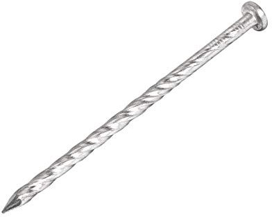 sourcing map Spirale Pont Clou Acier Inox Clou Spirale Tige 77mmx3mm(LxD) 12Pcs