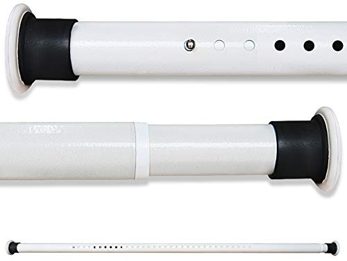 Tringle De Rideau De Douche Extensible Sans Perçage 160-210CM Acier Au Carbone Blanc Tringle A Rideaux Vêtements Télescopique Barre A Tension Pour Salle De Bains Fenêtre Cuisine Armoire