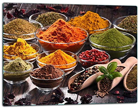 TMK | Planche à Découper en Verre, Protection Anti-éclaboussures, Plaque de Cuisson Ceranfeld 52 x 40 cm, Universelle pour Cuisine et Épices