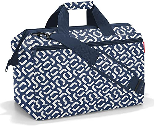 reisenthel Allrounder L Pocket - Bolso versátil para Viajes, Trabajo y Ocio, con una práctica función para engancharlo a un Carrito, en Azul Signature Navy