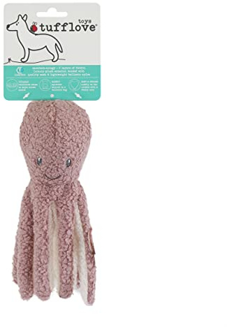 Rosewood Tufflove Octopus Hundespielzeug, klein, robust, für kleine bis mittelgroße Hunde, Rosa