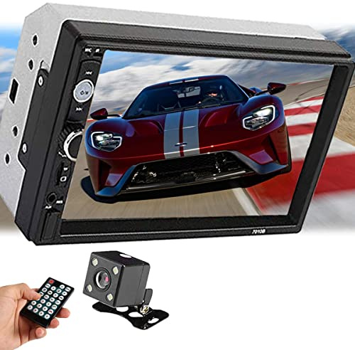 Baceyong 7 tums bilradio stereo dubbel 2Din pekskärm Bluetooth MP5 AUX FM In-Dash + kamera