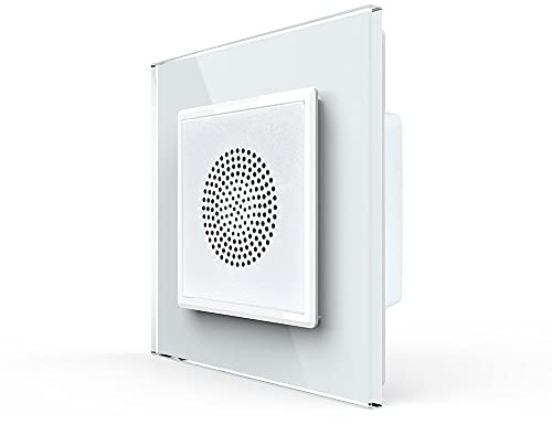 Luxus-Time Livolo Bluetooth Lautsprecher Einbaulautsprecher Box für Unterputz inkl. Glasrahmen Weiß