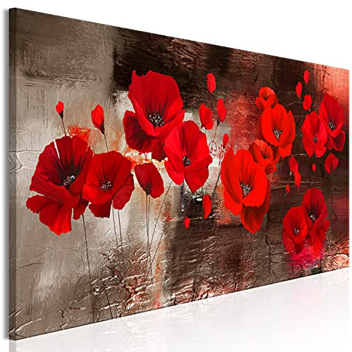 murando - Cuadro de cristal acrílico Amapola 135x45 cm Impresión de 1 Pieza Pintura sobre Vidrio Imagen Gráfica Decoracion de Pared Flores Plantas Textura como pintado b-A-0796-k-a