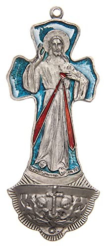 Holyart Acquasantiera Croce Gesù Misericordioso