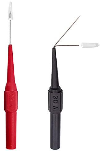 Extra-Thin Multimeter Test Leads, 0.7mm Multimeter Probes, Multimeter Back Probe Kit, Circuit Tester Probe Pins, Multimeter Probes for Banana Socket Plug,Non-Destructive Insulation Wire Piercing Lead