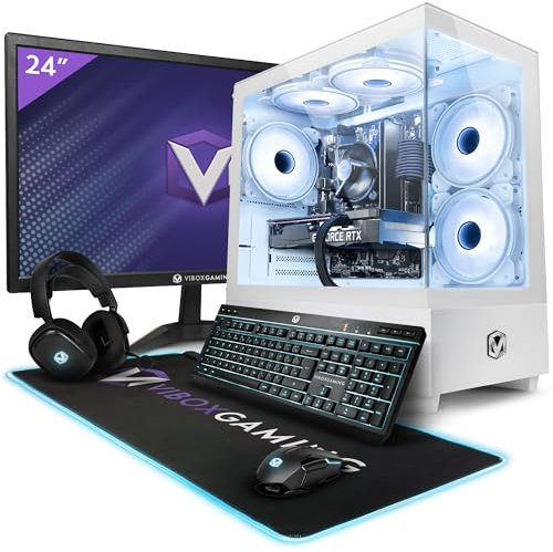 VIBOX IV-58 PC Gamer Complet • 23 Écran • AMD Ryzen 7 5700X 4,6 GHz • Nvidia RTX 4060 8 Go • 16 Go RAM • 1 to SSD • Windows 11 • WiFi