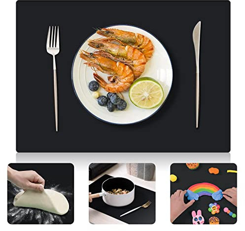 Silikonmatte Groß,Silikon Matte,Silikon Napfunterlage,Silikonmatte Küche,Silikon Unterlage 50 x 70cm,Platzsets Abwaschbar für Basteln,Kneten,Malen