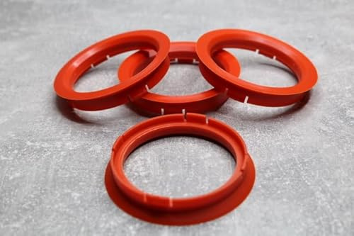 Zentrierringe Distanzringe 74,1 mm x 63,4 mm rot für Alufelgen