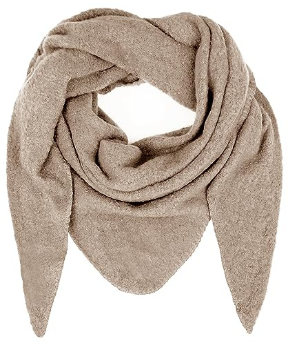 Gloop Bufanda XXL para mujer, suave, mullida, gruesa, para cuello, pañuelo triangular, para mujer, 210 x 140 cm, marrón claro, Talla única