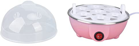 Hartgekochter Eierkocher, Hühnereierkocher, Multifunktionaler Eierdampfer, Anti-Trockenverbrennung, Automatische Abschaltung, 7 Eier Auf Einmal Dünsten Eierpochierer (PINK)