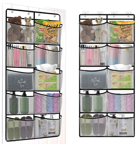 türorganizer hängeorganizer,Tür Aufbewahrung,Faltbare Hängeaufbewahrung Organizer,Taschen Organizer mit 10 Netztaschen für Multifunktionale Hängeorganizer Hängeregal für Schlafzimmer Badezimmer