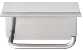 blomus Toilettenpapierhalter -MODO- | Klopapierhalter Farbe Edelstahl Matt | 13,5L x 14,5B x 9,5H cm | Klorollenhalter aus mattem Edelstahl | Halterung mit Ablage