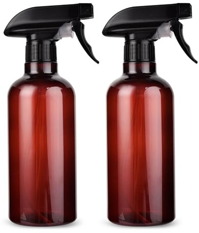 LANBEAUTIFY Lot de 2 flacons pulvérisateurs vides en plastique de 500 ml, bouteilles de pulvérisation robustes pour solutions de nettoyage, plantes, animaux domestiques, huiles essentielles, cheveux