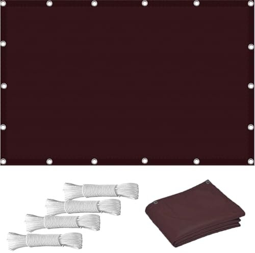 Privacidad de Balcón y Pantallas 2.1 x 2.5 m 185G/㎡ Rayos UV Resistente, Resistiente Polvo, Viento Lluvia, Toldo Vela Rectangular Toldos con Cuerda Libre para Piscina Cochera, Vino Tinto