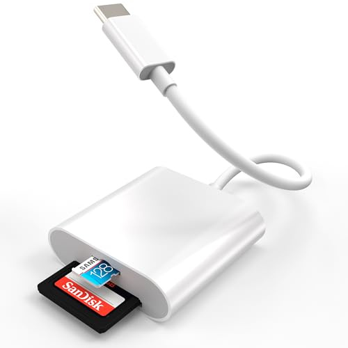SD Kartenleser USB C Micro SD Karte, USB-C Typ C TF Speicherkartenleser für SD TF SDXC SDHC Kompatibel mit iPhone 15, Samsung Galaxy, MacBook, iPad Pro, Wildkamera