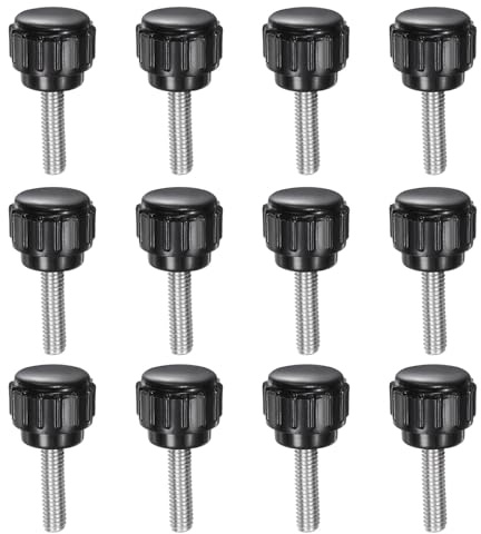QUARKZMAN Rändelschraube mit Gewinde M4x16mmx14mm Edelstahl 304 12 Stück | Rundkopfschraube Rundgriffbolzen Klemmknöpfe 14mm Handknöpfe Daumenschrauben Spannschraube für Industrie Maschine