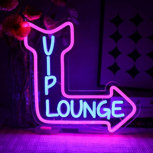 OYCGZV VIP Lounge Neon Schild Rosa Blau Led Neon Schild Wand VIP Aufenthaltsraum Neon Sign USB Led Schild für Home Bier Bar Vip Room Hotel Game Zone Party Cafe Office Store Beauty Salon