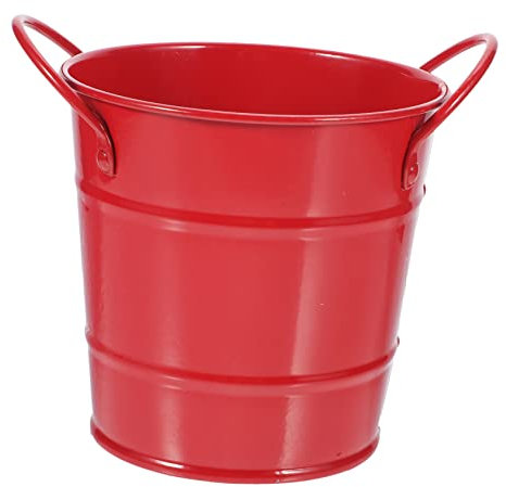 Lurrose Iron Pen Holder Desktop Pencil Organizer, Red Metal Pen Cup Holder for School, Office, Dormitory Desk Storage, Compact Tabletop Stationery Container