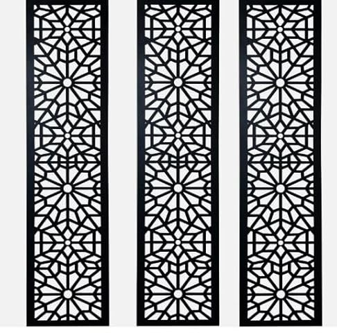 New Set of 3 Indoor/Outdoor Metal Wall Screens, Each Screen Features An Attractive Floral Design, Perfect FOR Living Room, Bathroom And Kitchen, Contemporary Wall Art - 4.5kg