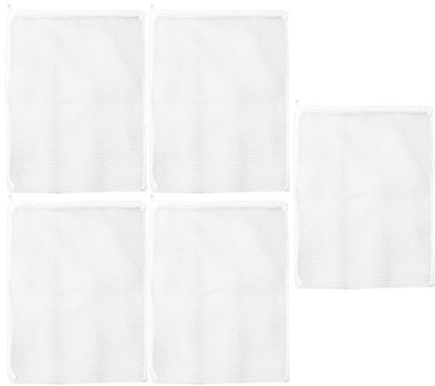 Filterbeutel für Fischtank, Filtermediennetzbeutel, 5x Aquarium Filter Media Fine Mesh Bag, Reißverschluss Mehrzweckwasserreinigungsrad für Torf, zerkleinerte