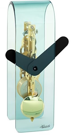 Hermle -Tischuhr Acryl Grün Schwarz 14-Tage Messing Laufwerk 23cm- 23062-Y30721
