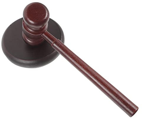 INOOMP Richterhammer Holzhammer aus Sicherem Holz Fein Geschliffen mit Glatter Oberfläche Auktionshammer für Büro und Gericht