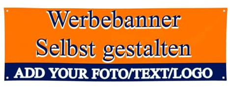 Banner Personalisiert, Werbebanner mit Text/Logo/Foto, Selbst gestalten mit Text & Bild, Individuelles Banner, für Innen & Außen, für Werbung, Anzeigen, Geburtstag, Events (60 * 180cm)