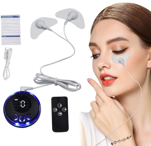 Masseur Facial EMS – 8 Modes Stimulateur Musculaire du Visage avec Patchs | 19 Niveaux Microcourant pour Amincissement, Lifting et Rajeunissement de la Peau