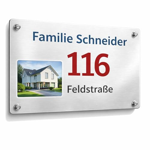 Indigos UG - Schilder selbst gestalten - 15x10 cm - Schild personalisiert mit Foto und Text - Aluverbundplatte - UV Direktdruck mit UV-Lack - wetterfest - formstabil - für innen und außen