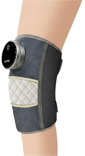 Ginocchiera Riscaldante Massaggiante Elettrica con Comando a Manopola Guida Vocale Intelligente e Vestibilità 3D Regolabile per Sollievo Dolore Artrite e Sport